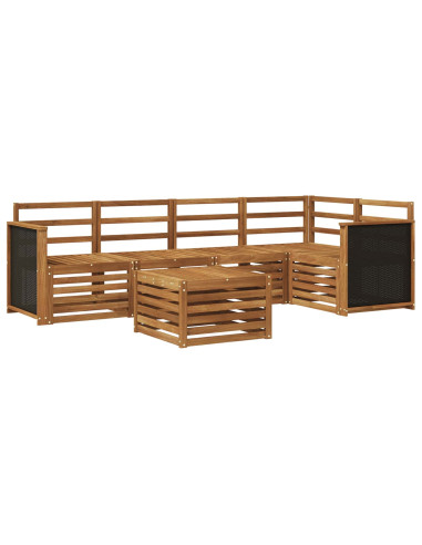 Set divano sezionale 5 pcs Naturale Legno di Acacia Massello