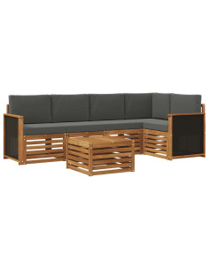 Set divano sezionale con cuscino 5 pcs Naturale e Antracite