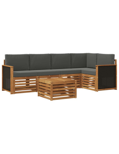 Set divano sezionale con cuscino 5 pcs Naturale e Antracite