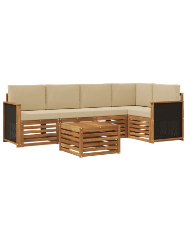Set divano sezionale con cuscino 5 pcs Naturale