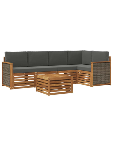 Set divano sezionale con cuscino 5 pcs Naturale e Antracite
