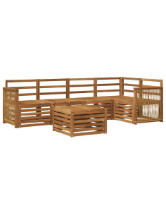 Set divano sezionale 5 pcs Naturale Legno di Acacia Massello
