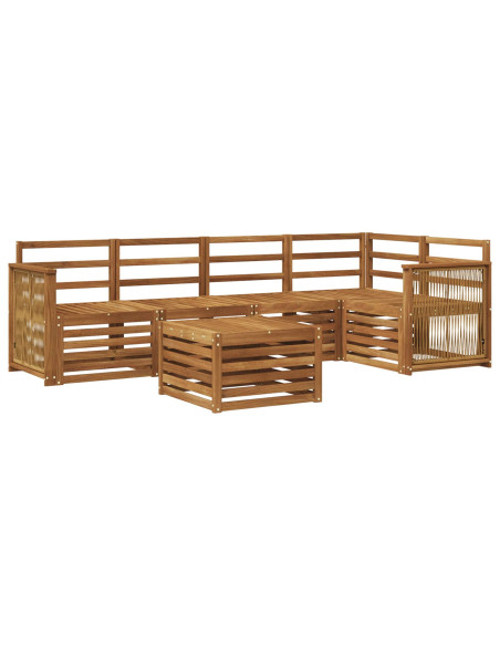 Set divano sezionale 5 pcs Naturale Legno di Acacia Massello
