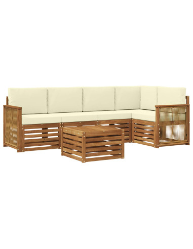 Set divano sezionale con cuscino 5 pcs Naturale e Crema