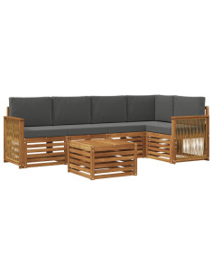 Set divano sezionale con cuscino 5 pcs Naturale e Antracite
