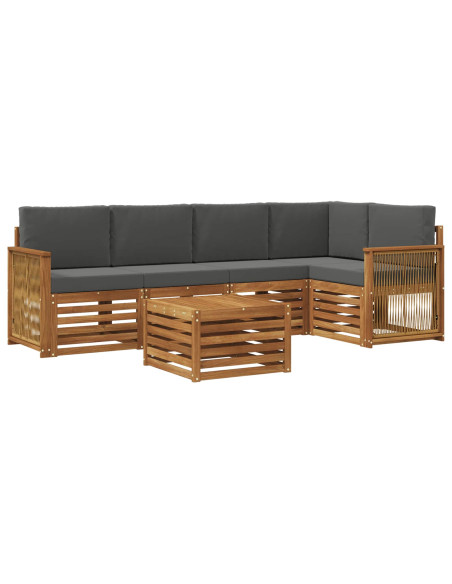Set divano sezionale con cuscino 5 pcs Naturale e Antracite