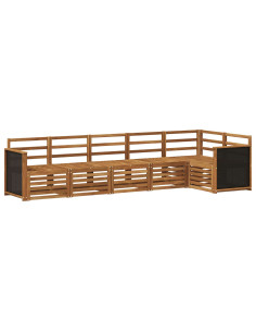 Set divano sezionale 5 pcs Naturale Legno di Acacia Massello