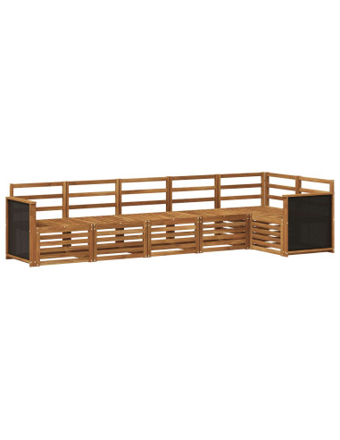 Set divano sezionale 5 pcs Naturale Legno di Acacia Massello