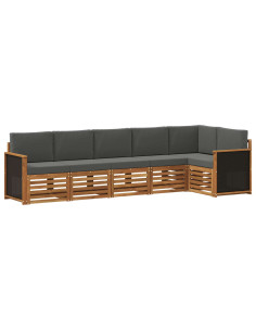 Set divano sezionale con cuscino 5 pcs Naturale e Antracite