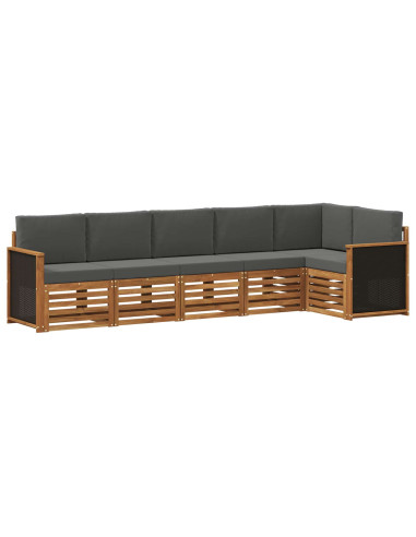Set divano sezionale con cuscino 5 pcs Naturale e Antracite