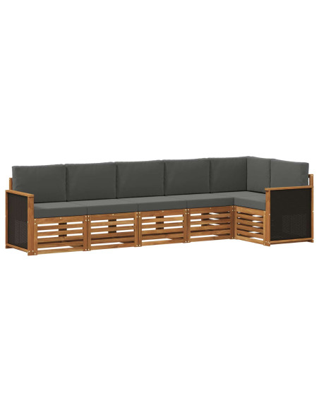 Set divano sezionale con cuscino 5 pcs Naturale e Antracite