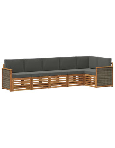 Set divano sezionale con cuscino 5 pcs Naturale e Antracite
