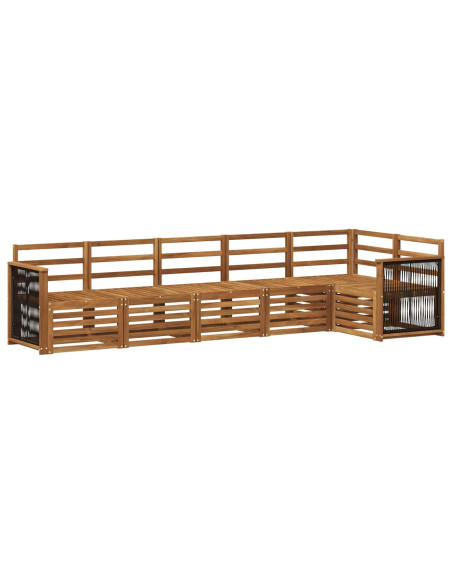 Set divano sezionale 5 pcs Naturale Legno di Acacia Massello