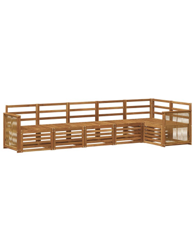 Set divano sezionale 5 pcs Naturale Legno di Acacia Massello