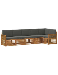 Set divano sezionale con cuscino 5 pcs Naturale e Antracite