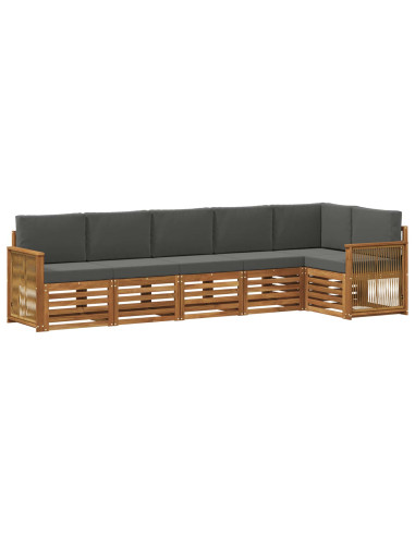 Set divano sezionale con cuscino 5 pcs Naturale e Antracite