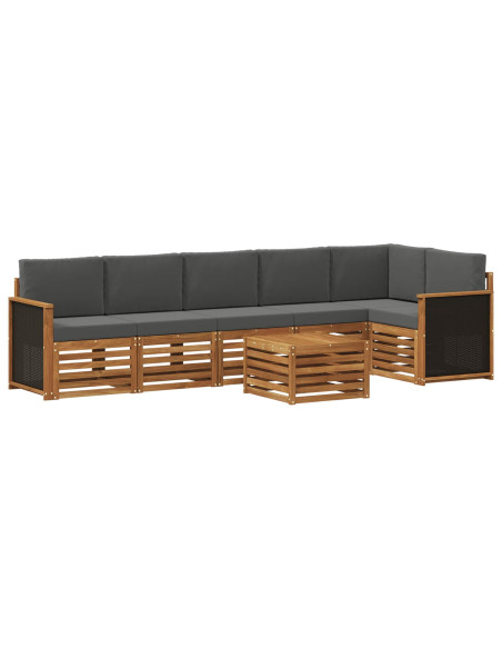 Set divano sezionale con cuscino 6 pcs Naturale e Antracite
