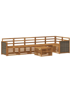 Set divano sezionale 6 pcs Naturale Legno di Acacia Massello