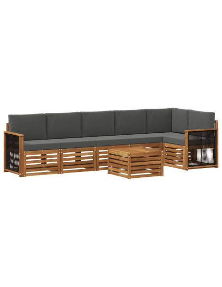 Set divano sezionale con cuscino 6 pcs Naturale e Antracite