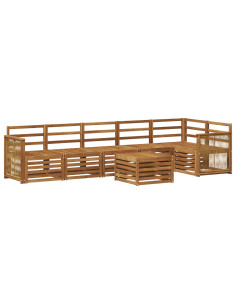 Set divano sezionale 6 pcs Naturale Legno di Acacia Massello