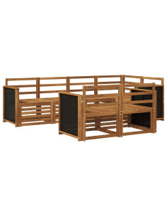 Set divano sezionale 6 pcs Naturale Legno di Acacia Massello
