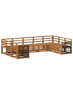 Set divano sezionale 7 pcs Naturale Legno di Acacia Massello