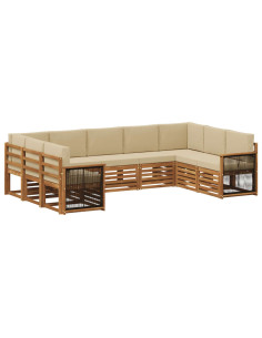 Set divano sezionale con cuscino 7 pcs Naturale