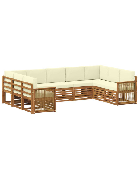 Set divano sezionale con cuscino 7 pcs Naturale e Crema
