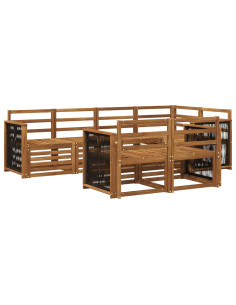 Set divano sezionale 6 pcs Naturale Legno di Acacia Massello