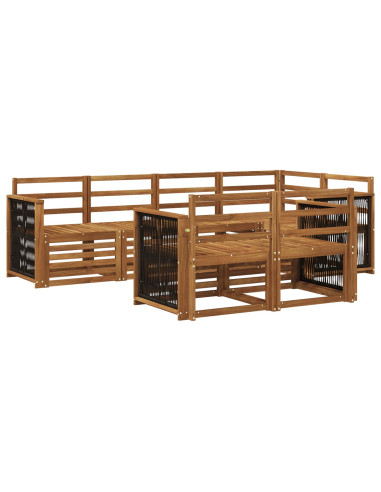 Set divano sezionale 6 pcs Naturale Legno di Acacia Massello