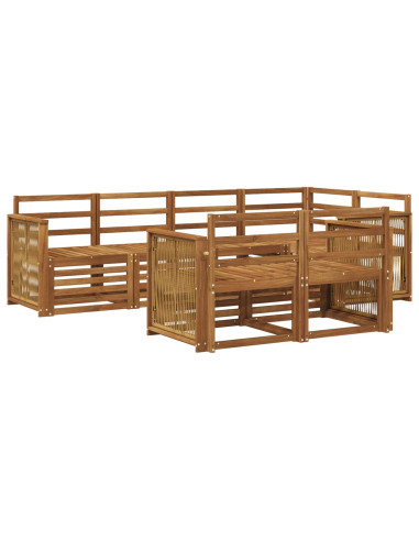 Set divano sezionale 6 pcs Naturale Legno di Acacia Massello