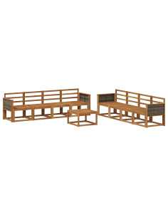 Set di divani da esterno 7 pcs Naturale