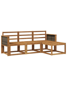 Set di divani da esterno 4 pcs Naturale