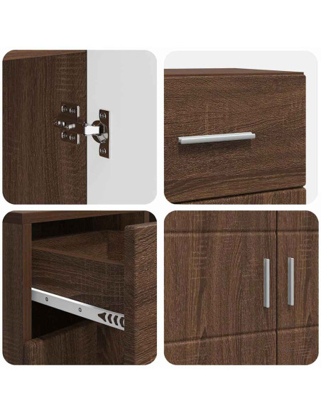 Armadio in Legno Rovere Marrone 88,5 x 30,5 x 73 cm