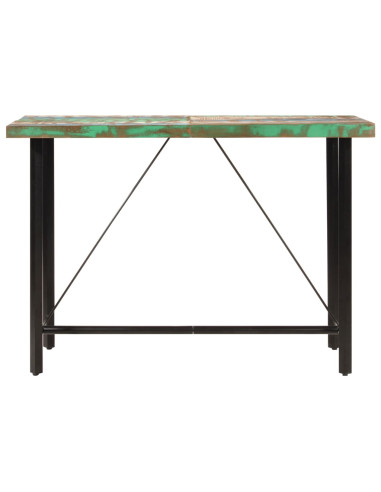 Tavolino da Bar 150x70x107cm Legno Massello di Recupero e Ferro