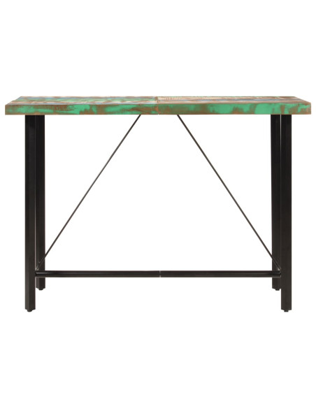 Tavolino da Bar 150x70x107cm Legno Massello di Recupero e Ferro