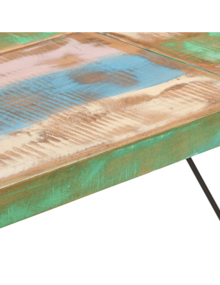 Tavolino da Bar 150x70x107cm Legno Massello di Recupero e Ferro
