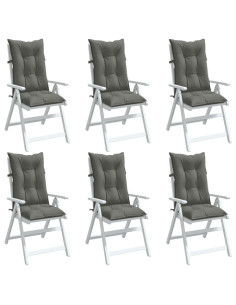 Cuscini Sedia Schiena Alta 6 Grigio Mélange 120x50x7 Tessuto