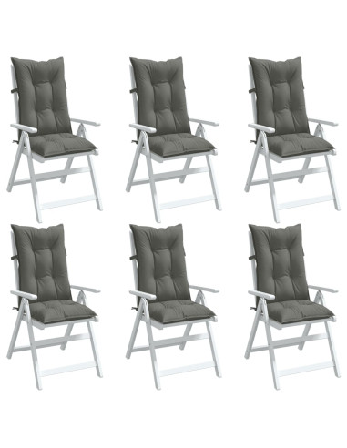Cuscini Sedia Schiena Alta 6 Grigio Mélange 120x50x7 Tessuto