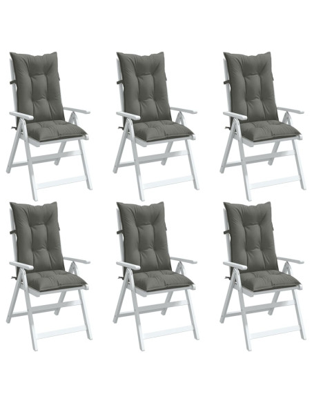 Cuscini Sedia Schiena Alta 6 Grigio Mélange 120x50x7 Tessuto