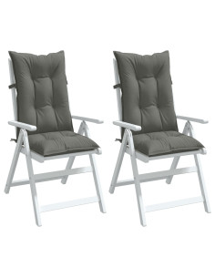 Cuscini Sedia Schiena Alta 2 Grigio Mélange 120x50x7 Tessuto