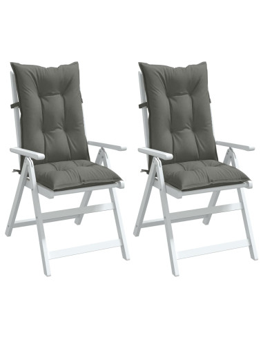 Cuscini Sedia Schiena Alta 2 Grigio Mélange 120x50x7 Tessuto