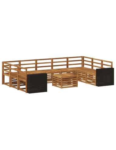 Set divani 10 pcs Naturale Legno di Acacia Massello