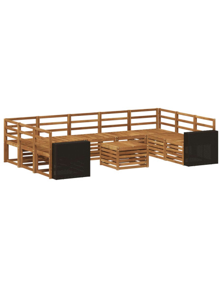 Set divani 10 pcs Naturale Legno di Acacia Massello