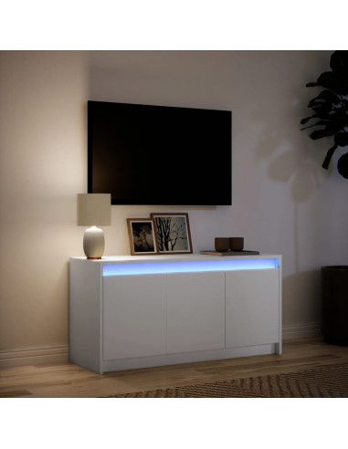 Mobile Porta TV con LED Bianco 100x34x50 cm in Truciolato