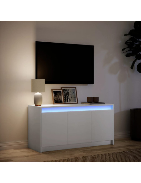 Mobile Porta TV con LED Bianco 100x34x50 cm in Truciolato