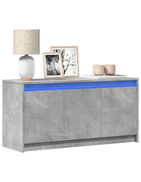Mobile Porta TV con LED Grigio Cemento 100x34x50 cm Truciolato