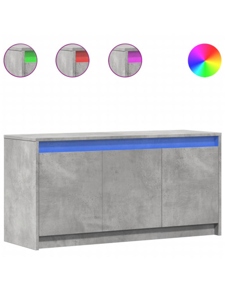 Mobile Porta TV con LED Grigio Cemento 100x34x50 cm Truciolato