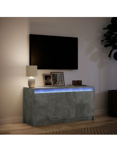 Mobile Porta TV con LED Grigio Cemento 100x34x50 cm Truciolato