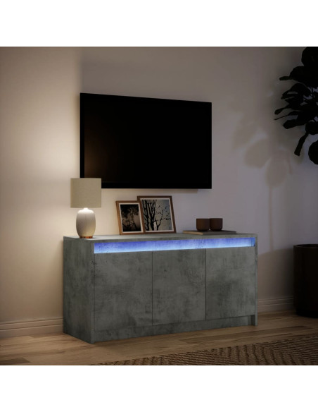 Mobile Porta TV con LED Grigio Cemento 100x34x50 cm Truciolato